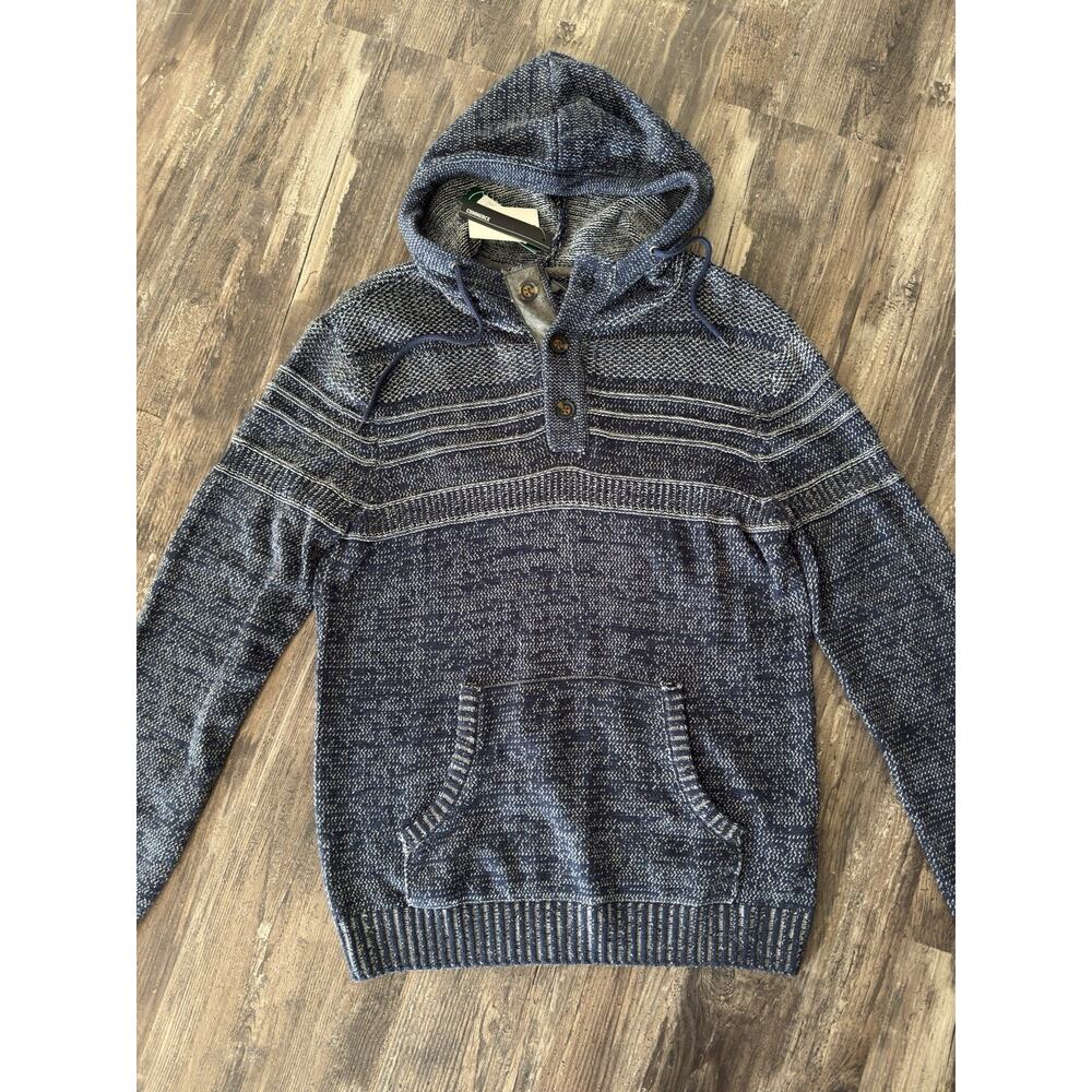 NWT!! Commerce Men's Hooded Sweater Buttoned Collar (Size Large)